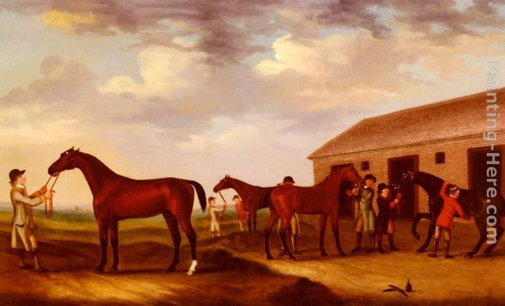 Francis Sartorius Four Racehorses Outside The Rubbing Down House, Newmarket